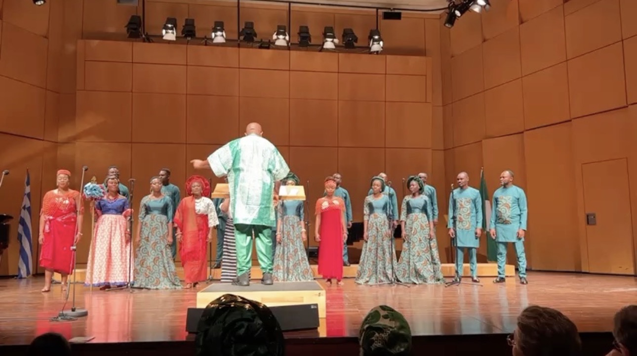 Ngozi singing with the MUSON Choir at Nigeria's Independence celebration in Athens, Greece, 2022